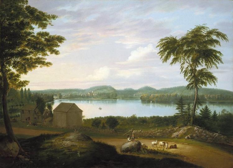 Alvan Fisher View of Springfield on the Connecticut River China oil painting art
